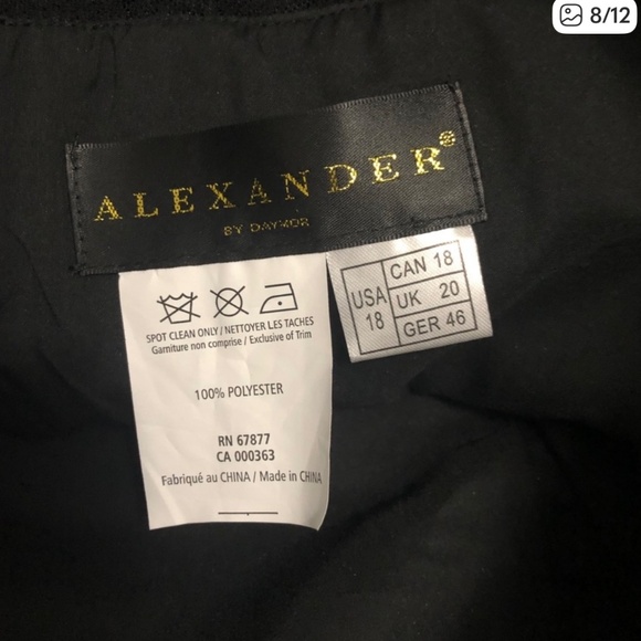 Stunning Alexander by Daymor Formal Black Evening Gown 18 - Picture 8 of 9